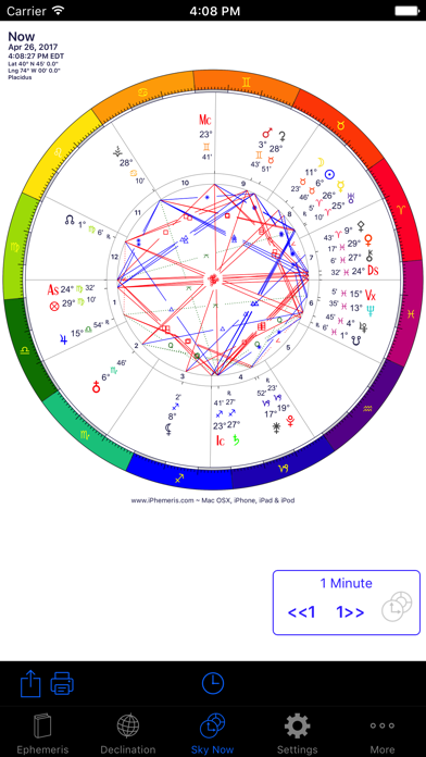 iPhemeris Astrology Ephemeris Screenshot