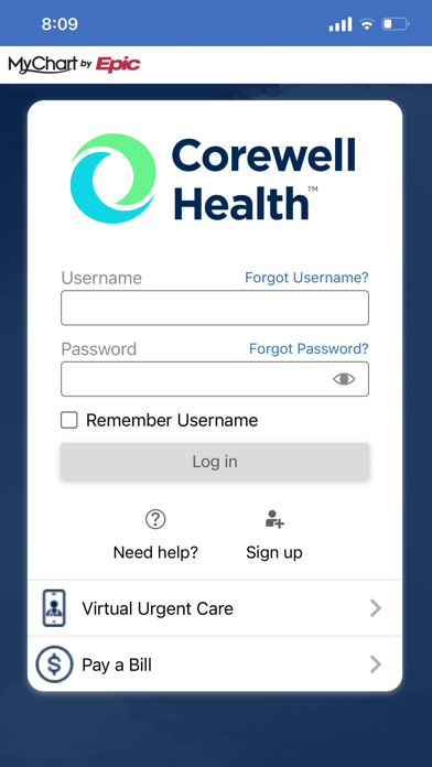 Corewell Health App Screenshot