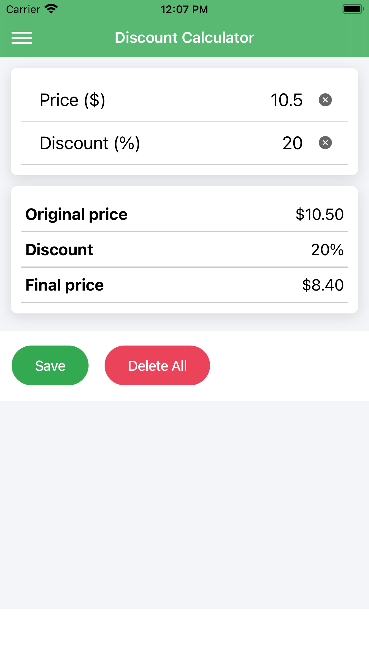 Simple Discount Calculator