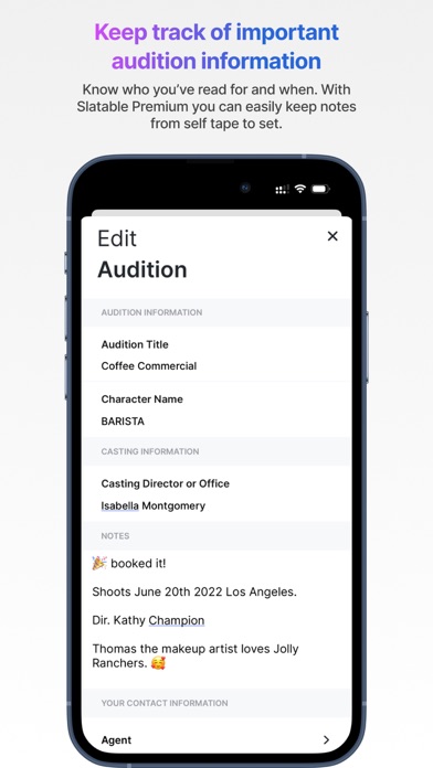 Slatable - Audition App Screenshot