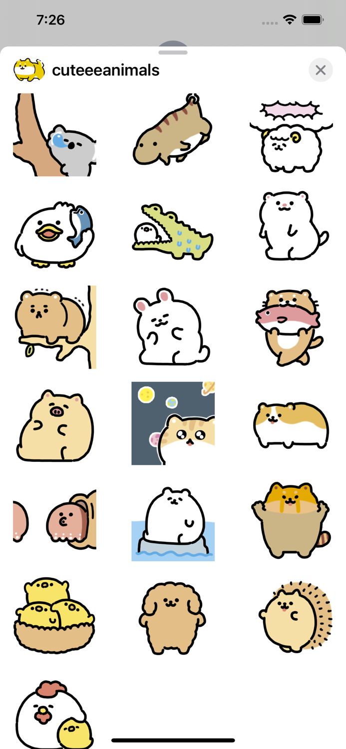 anime cute animal sticker