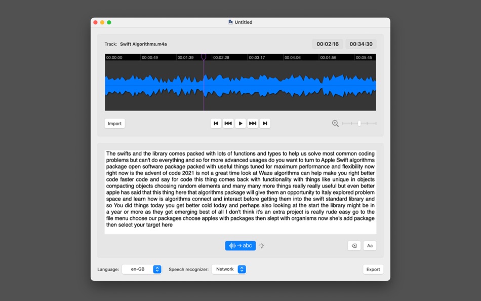 #1. Vox2Text (macOS) By: Giuseppe Cigala