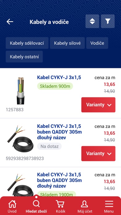 B2B e-shop Screenshot