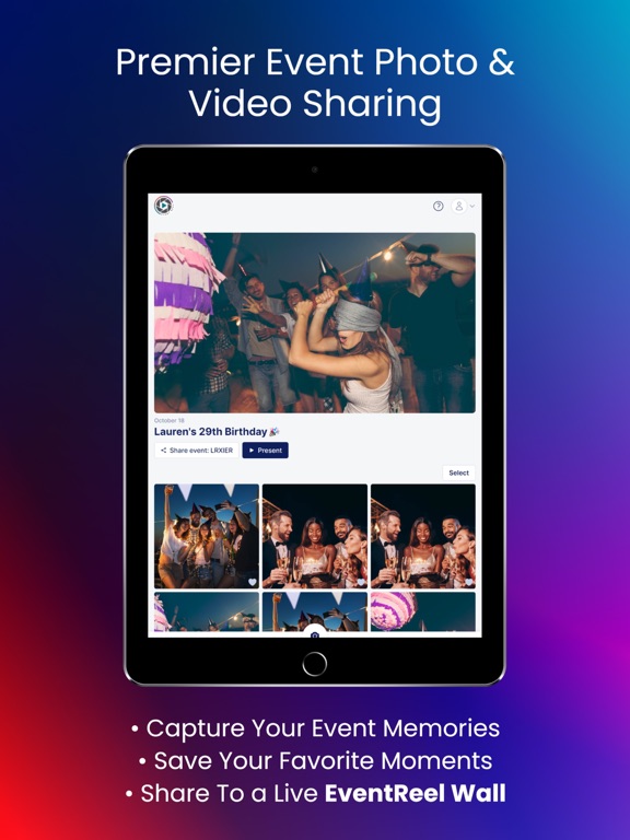 EventReel iPad screenshot 1 - Photo & Video app