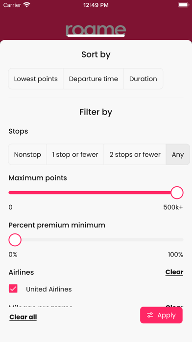 Roame - Award Travel Screenshot