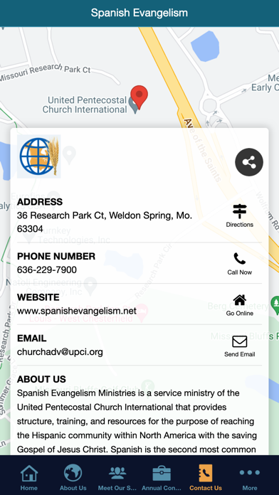 Span. Evangelism Ministry UPCI Screenshot