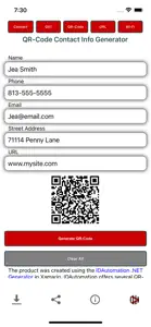 QR-Code Contact Info Generator screenshot #1 for iPhone