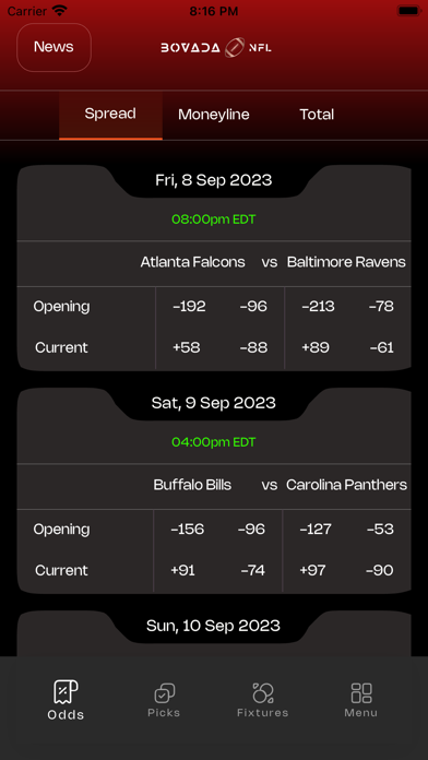 Bovada - NFL Special Screenshot