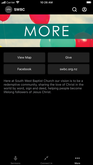 South West Baptist Church Screenshot