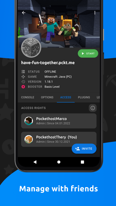 Pockethost: Gameserver Hosting Screenshot