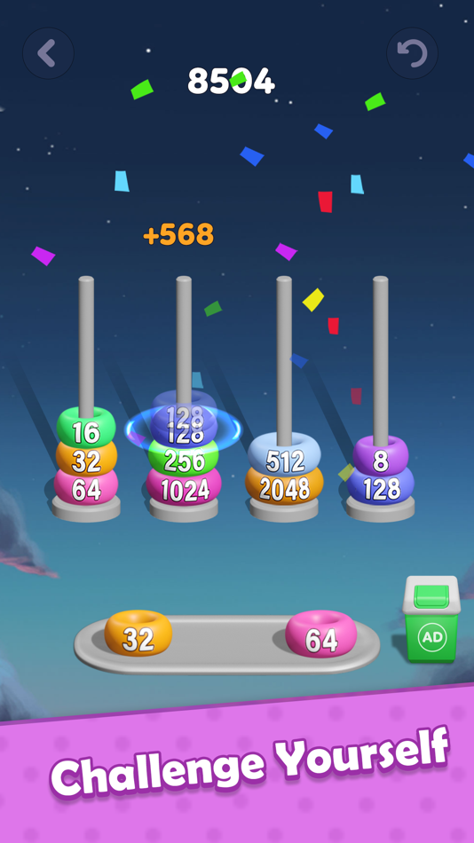 #3. Hoop Stack 2048 Merge (iOS) Podle: Vnstart LLC