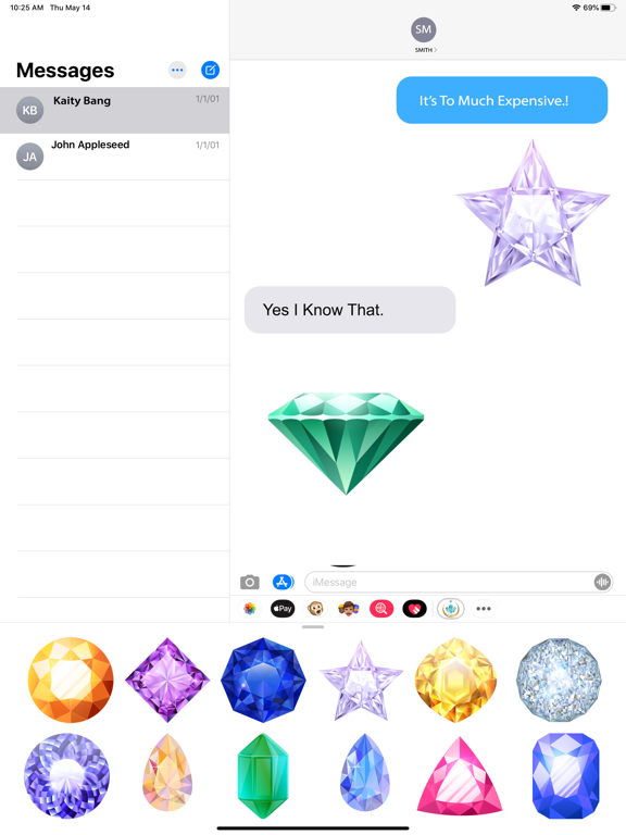 Shining Gemstone Stickers iPad screenshot 3 - Stickers app