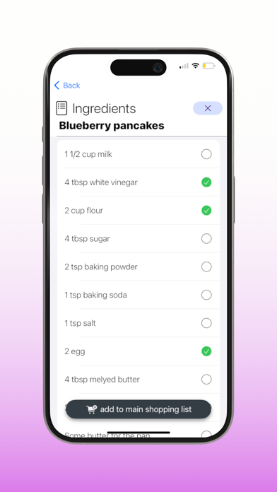 Kitchen notes: meal planner Screenshot