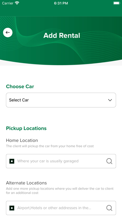 nRide Car Rentals Screenshot