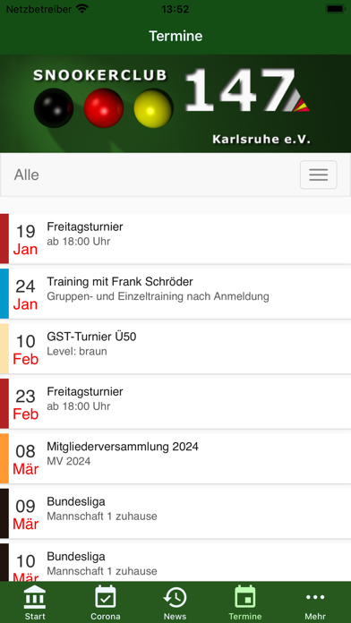 Snookerclub 147 Karlsruhe e.V. Screenshot