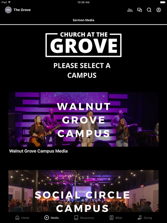 Church at the Grove App iPad screenshot 2 - Lifestyle app