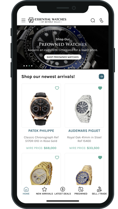 Essential Watches Luxury Brand Screenshot