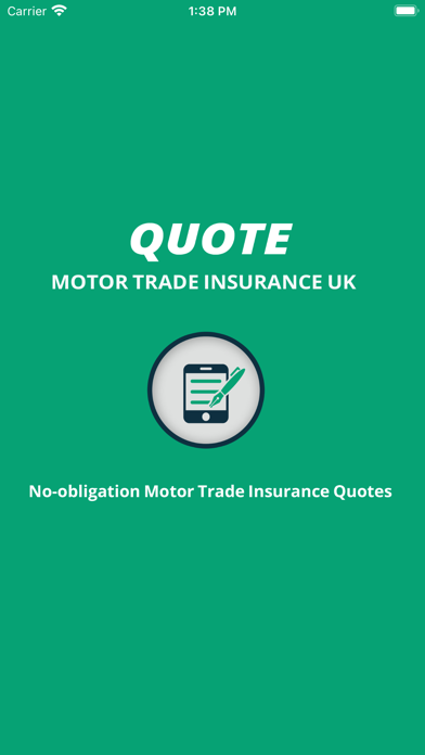 Quote Motor Trade Insurance UK Screenshot