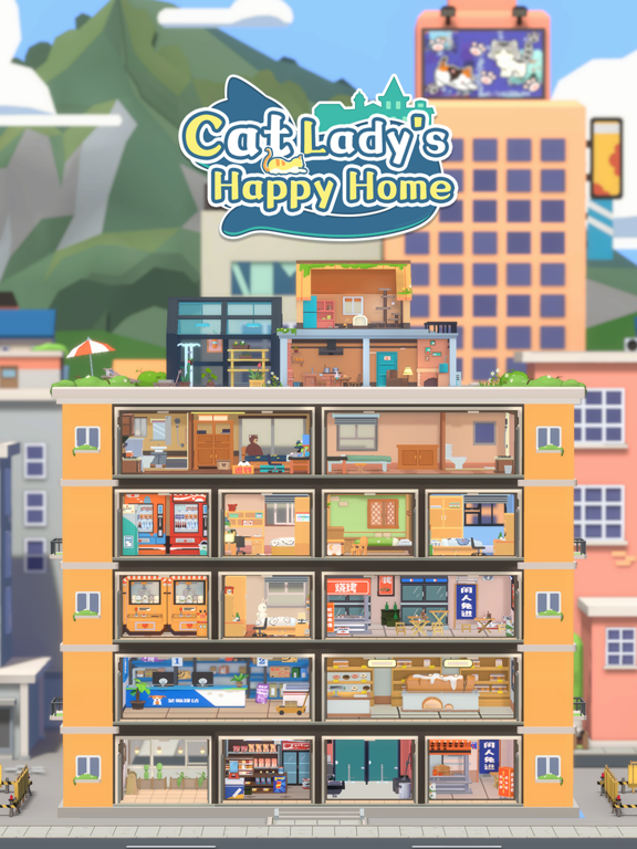Cat Lady's Happy Home iPad screenshot 1 - Games app