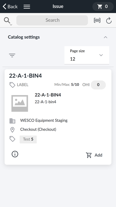 Wesco eStock Checkout Screenshot