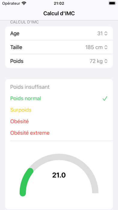 imc calculateur Screenshot