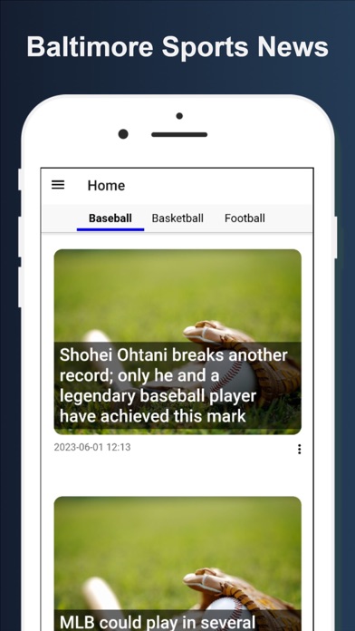 Baltimore Sports News App Screenshot