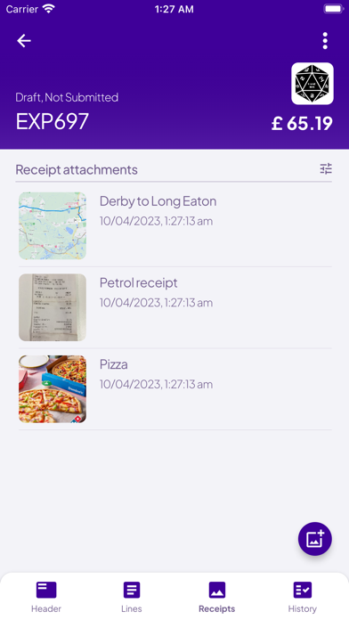 Student Expenses Screenshot