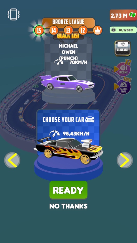 #3. Clicker Racing 3D (iOS) 由: MondayOFF