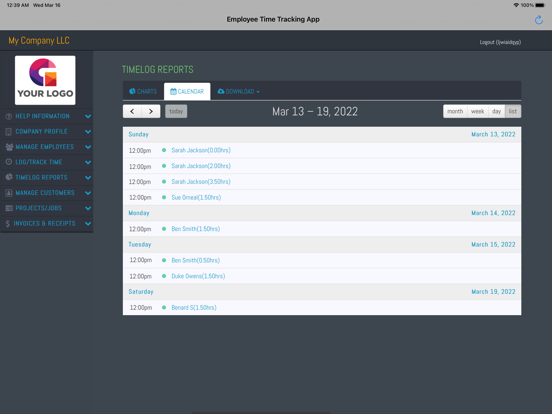Screenshot #6 pour Employee Time Tracking App