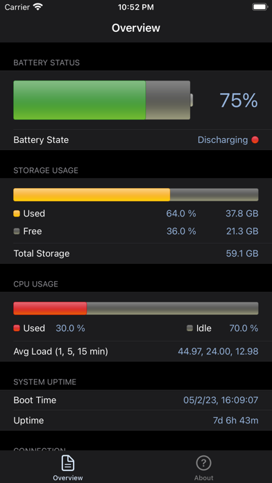 Screenshot #1 pour System Status: hw monitor