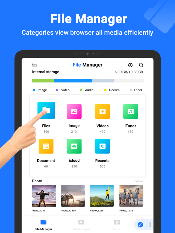 Documents : Media File Manager iPad screenshot 1 - Productivity app