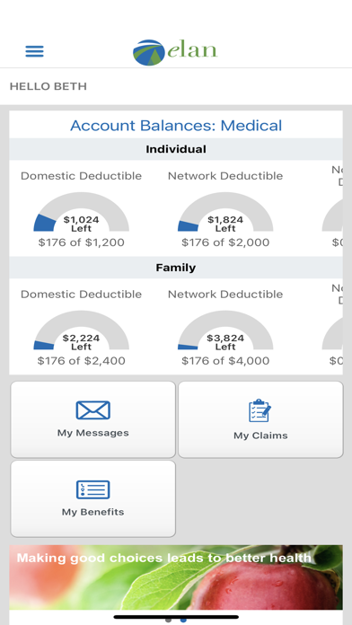 myElanHealth Portal Screenshot