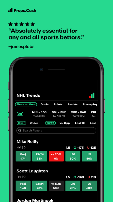 Props.Cash | Player Props Data Screenshot