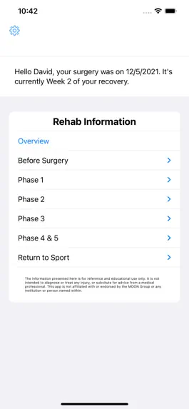 Game screenshot rKnee - Recovery Monitor apk