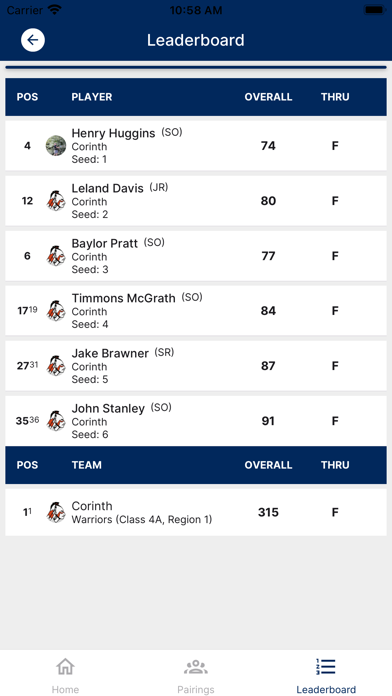 AHSAA Golf Screenshot