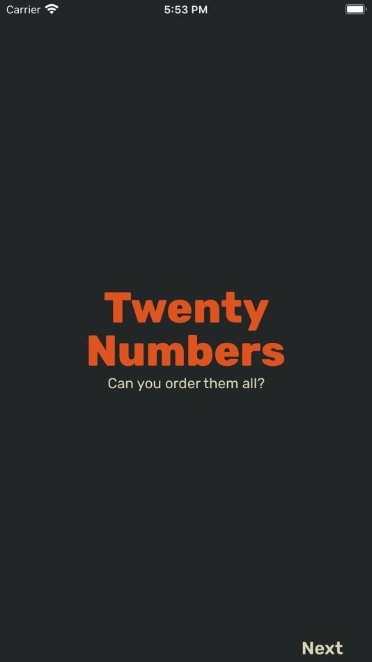#1. Twenty Numbers (iOS) 由: Matt Bengston