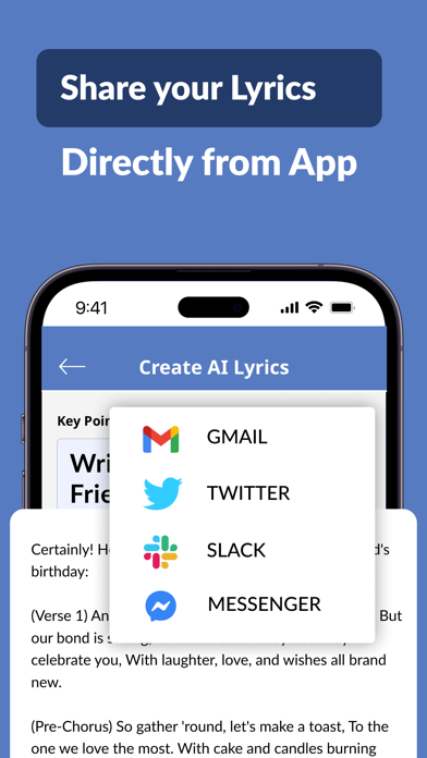 AI Lyrics Generator, Writer Screenshot