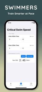 Critical Swim Speed screenshot #1 for iPhone