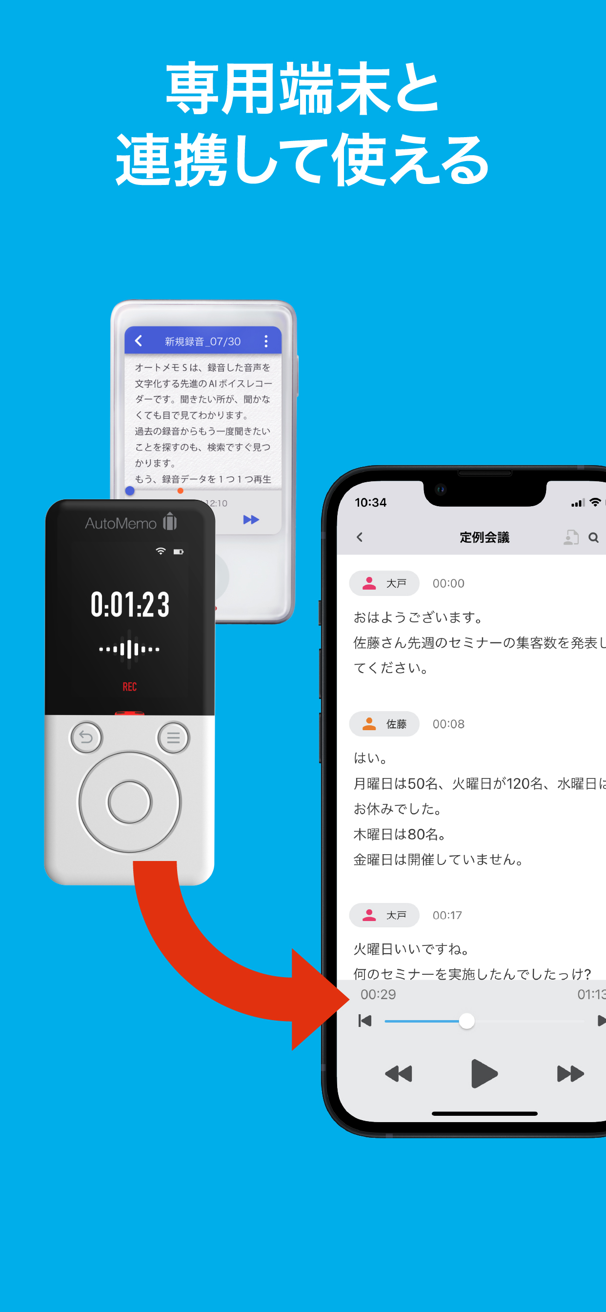 「AutoMemoアプリ」自動で文字起こしができる