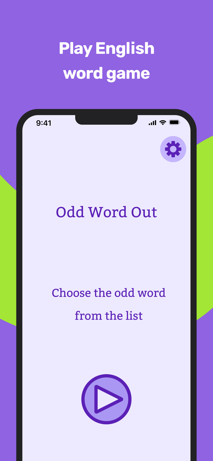 English words Odd One Out