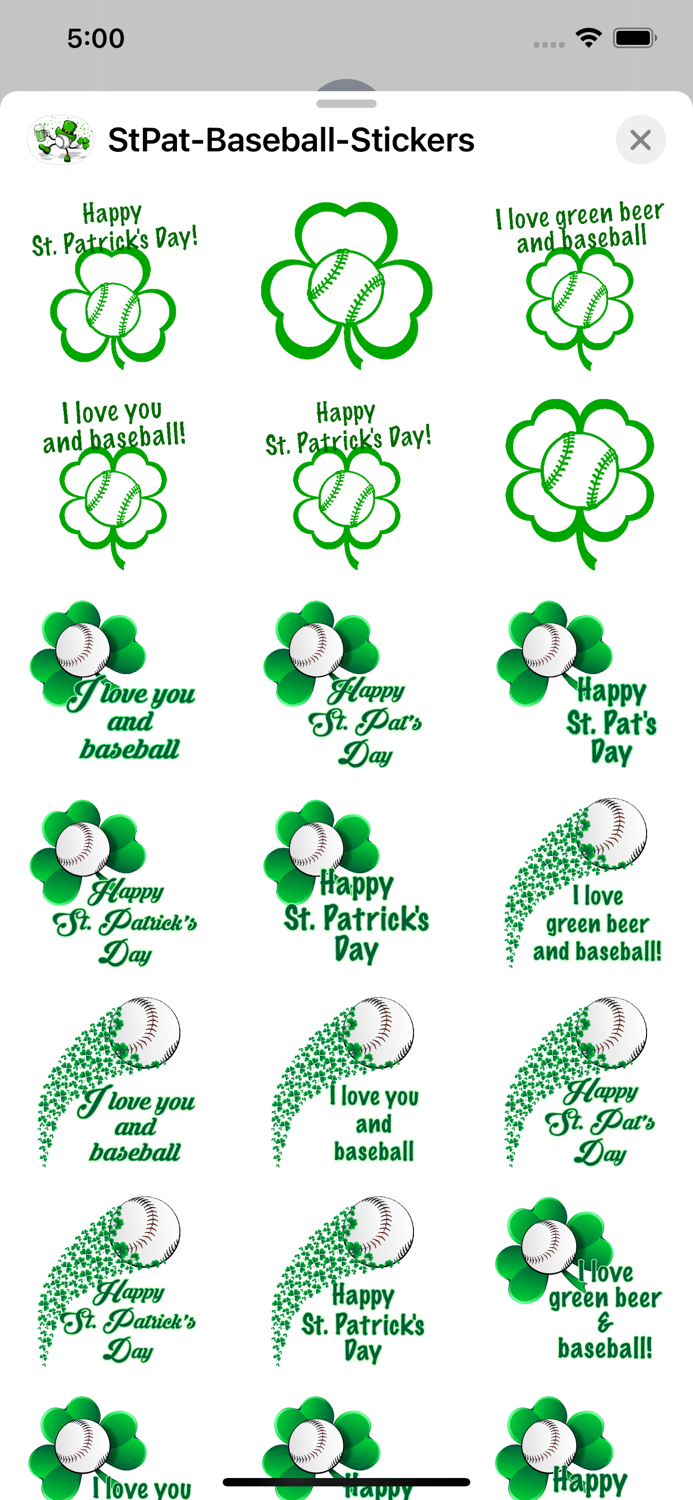 St Pats Baseball Stickers