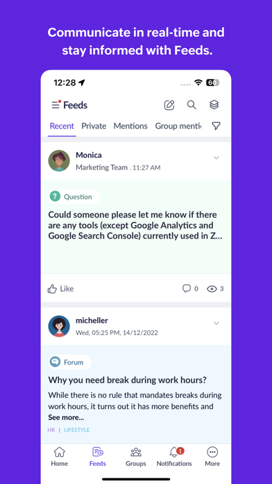 Screenshot #1 pour Zoho Connect