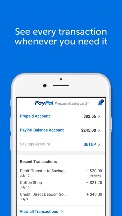 PayPal Prepaid Screenshot