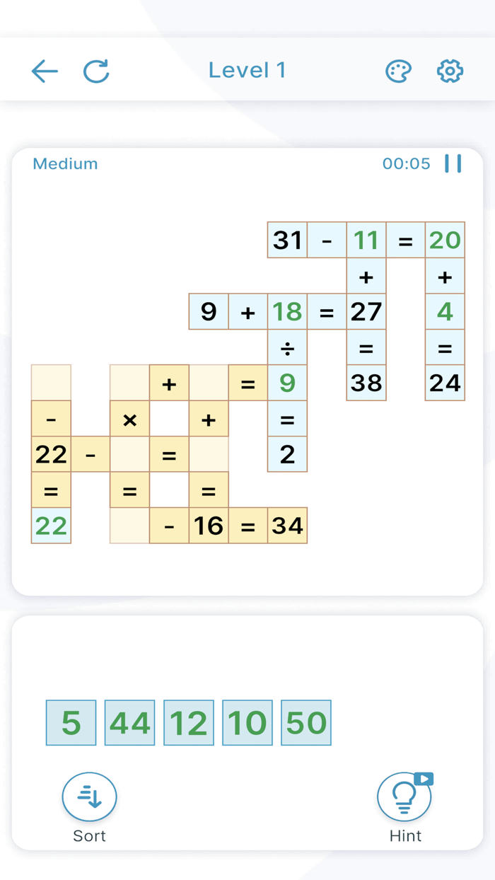 Math Crossword Puzzle