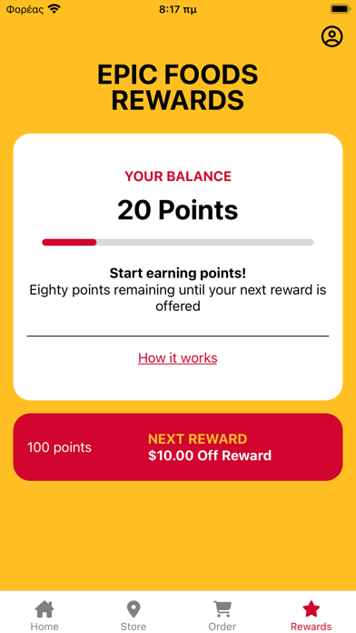 Epic Foods Mobile App Screenshot