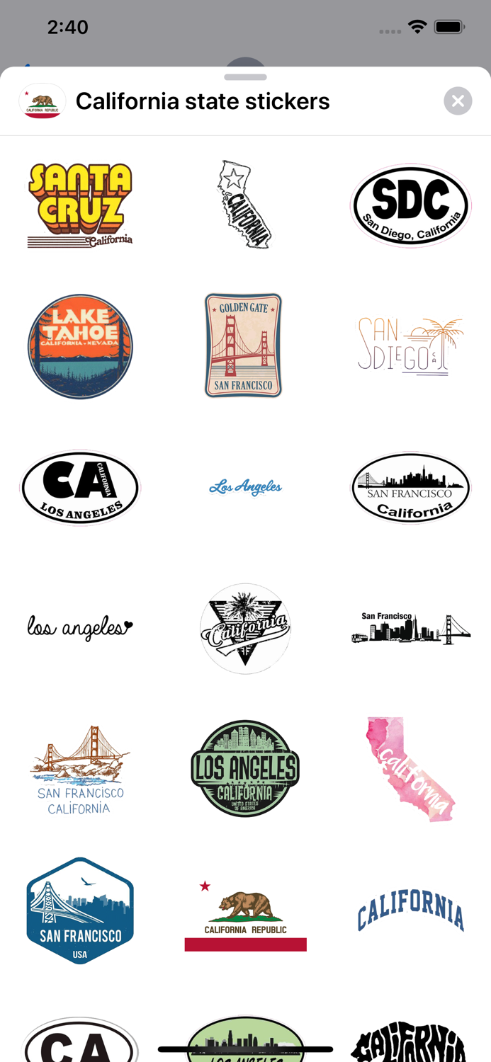 California emoji USA stickers