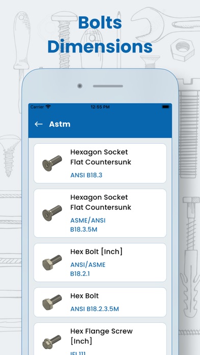 Screenshot #2 pour Fastener Dimensions