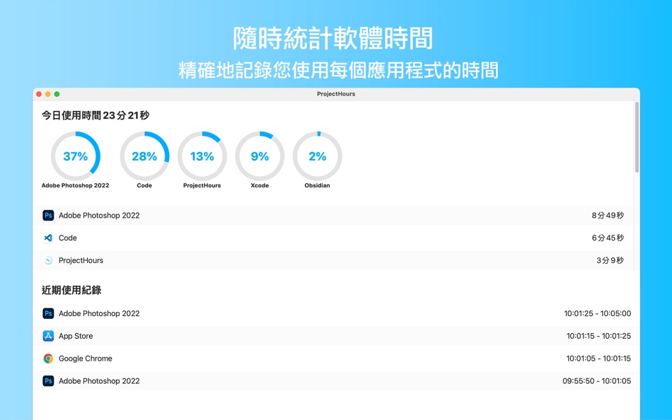 ProjectHours專案時間 (macOS) 来自: Kuang Yi Wei ProjectHours專案時間 (macOS) 来自: Kuang Yi Wei