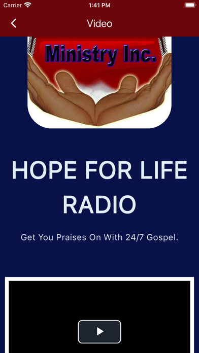 Hope For Life Radio. Screenshot