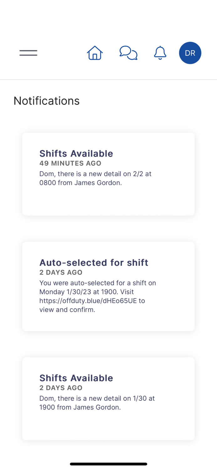 Off Duty Blue Officer App